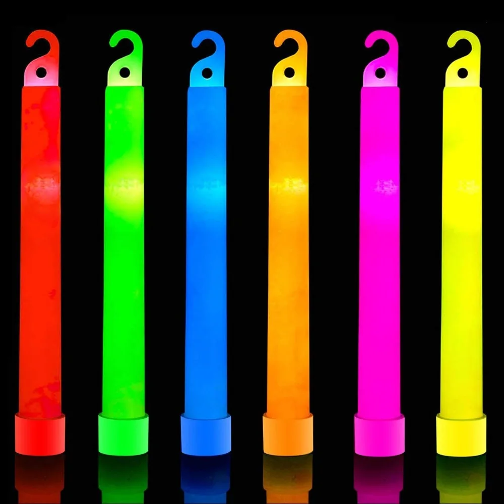 

12 PCS Bright 6 Inch Colored Glow Sticks with 12 Hour Duration - Emergency Bright Chem Glow Sticks - Camping, Hiking Glow Stick