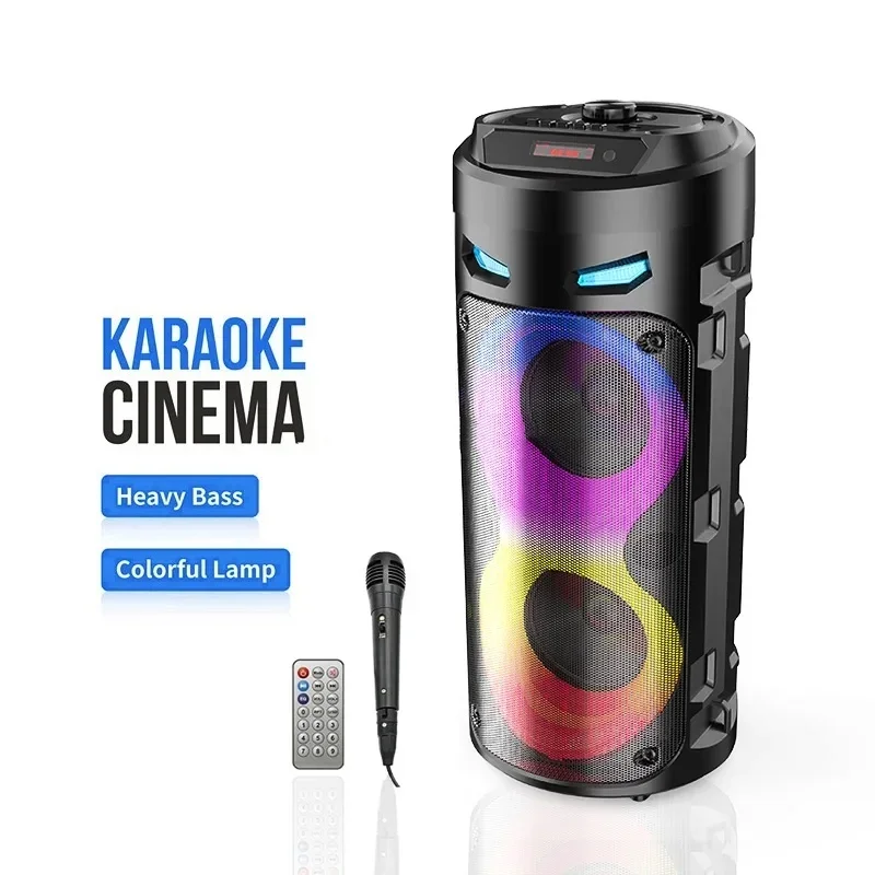 Big Power Stereo Column Sound Portable Subwoofer Bass Party Karaoke Speakers Wireless Bluetooth with Wired Microphone ZQS4239S