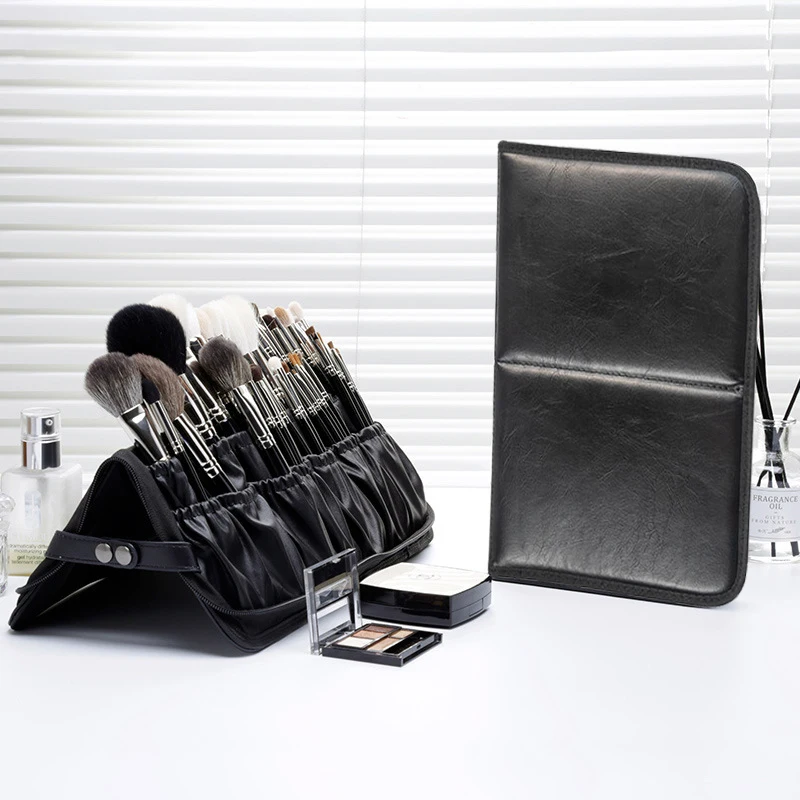 Professionelle Make-up-Pinseltasche, Große Aufbewahrungskapazität, Tragbarer Faltbarer Make-up-Pinselhalter, Make-up-Künstler-Werkzeugkasten – Detail 7