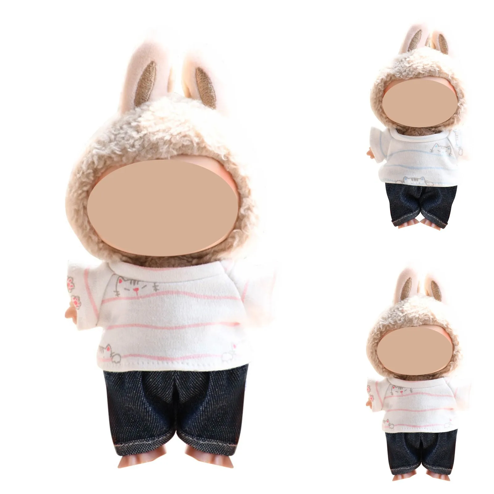 

Doll Clothes Set For Labububu Gifts 17cm Plush Doll Accessories Girl'S Toys Birthday And Christmas