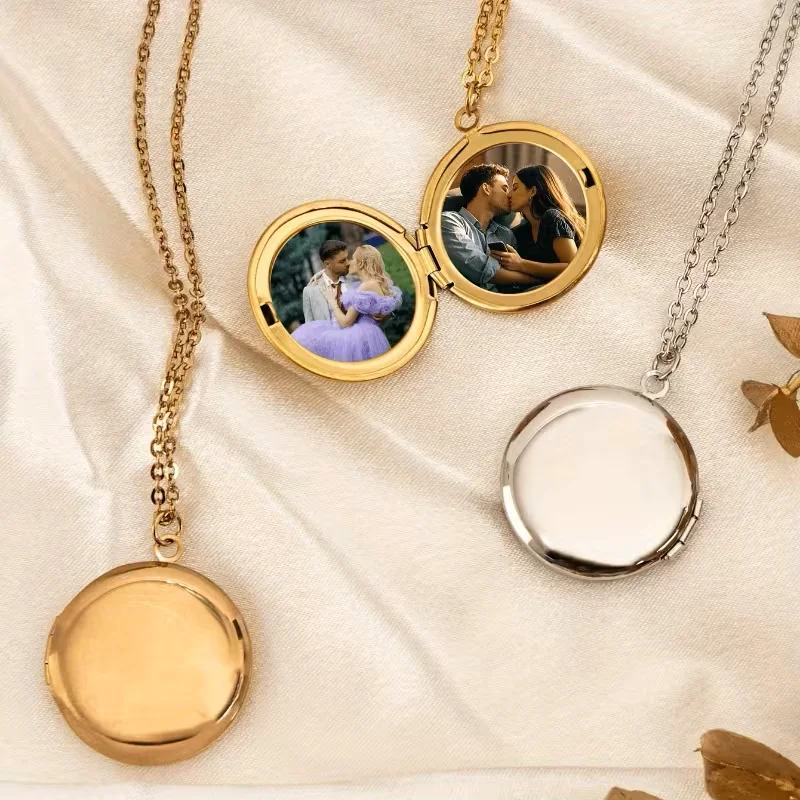 

Personalised custom stainless steel chain necklace, photo necklace, photo chain, memorial photo frame pendant