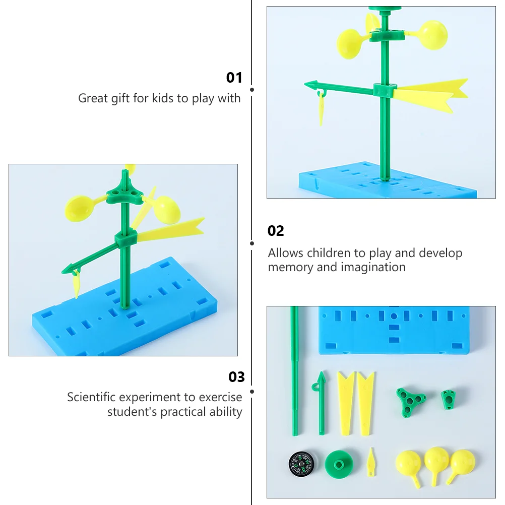 Acessório de experimento de palhetas de vento DIY brinquedo científico modelos educacionais artesanato brinquedos infantis