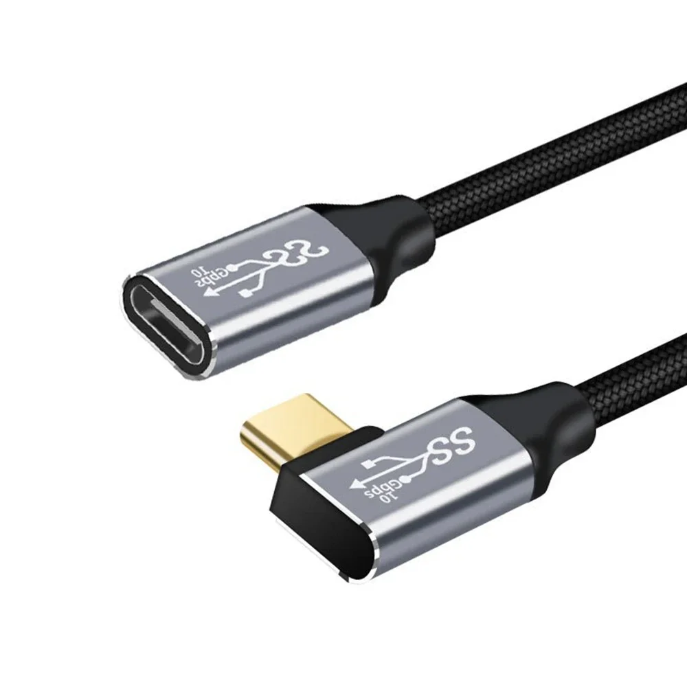 Cable de carga de 0,2 m y 1 metro, cable de extensión de 10Gbps Gen2 tipo C USB 3,1 macho a USB-C hembra de 100W, diseño reversible