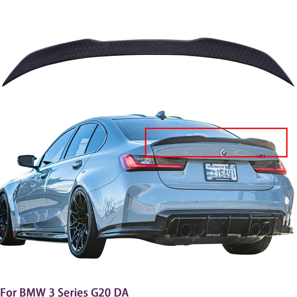 

For BMW 3 Series G20 G28&M3 G80 DA Style Honeycomb Carbon fiber Rear Spoiler Trunk wing 2018-2025