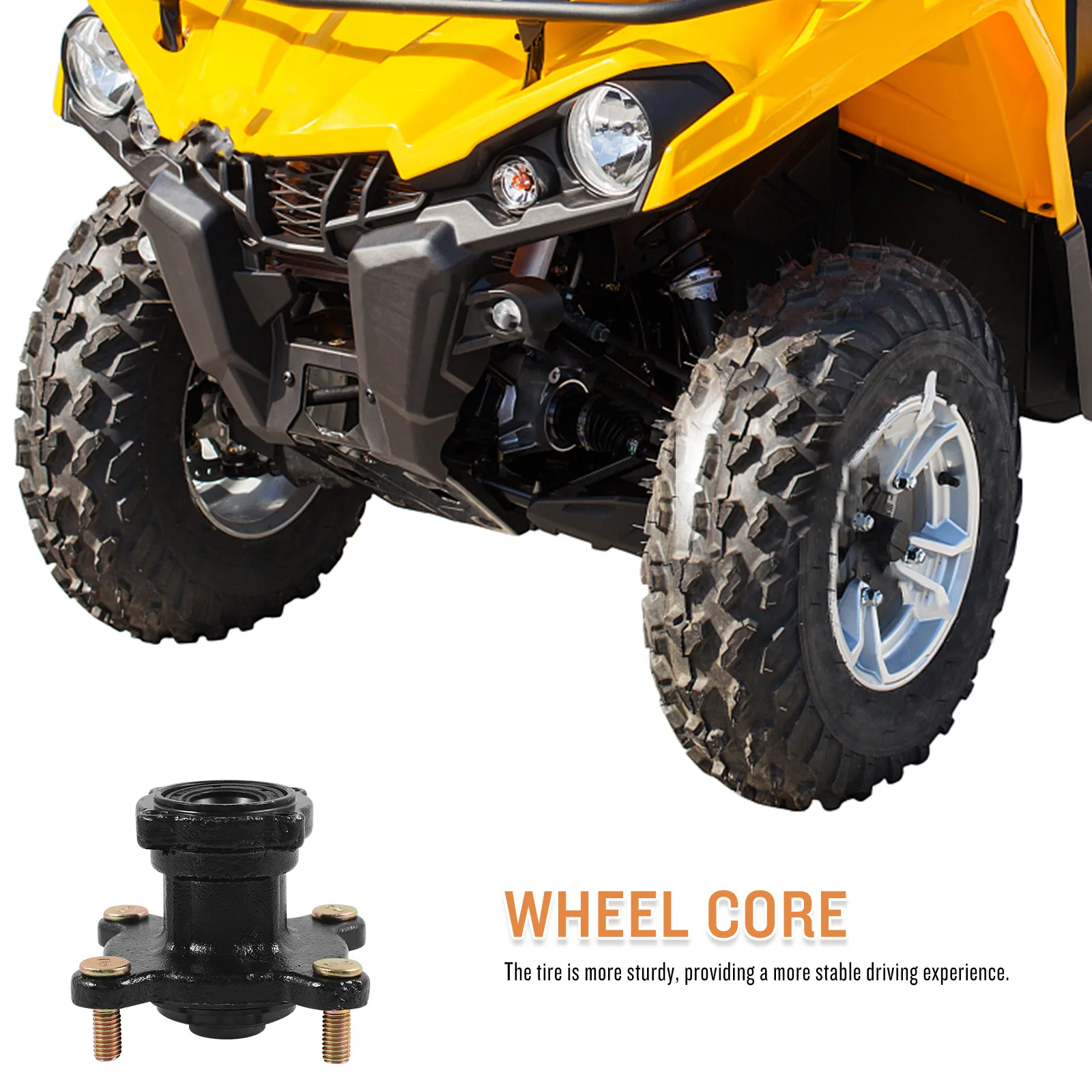 

Front Wheel Hub Assembly For Go Kart Atv Metal Axle Hub Wheel Rim Replacement Durable Off Road Beach Wild Use