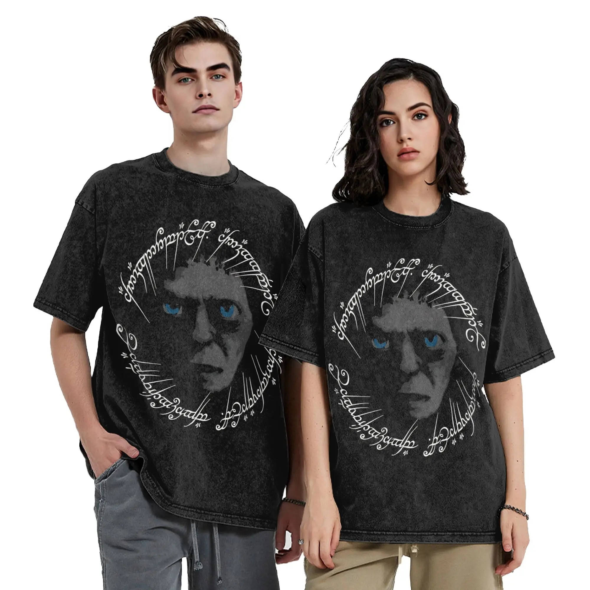 Gollum L-Lords R-Rings T Shirts Hip Hop Washed Short Sleeve T-Shirt  Retro for Men Women Streetwear Graphic Printed Tops Tees