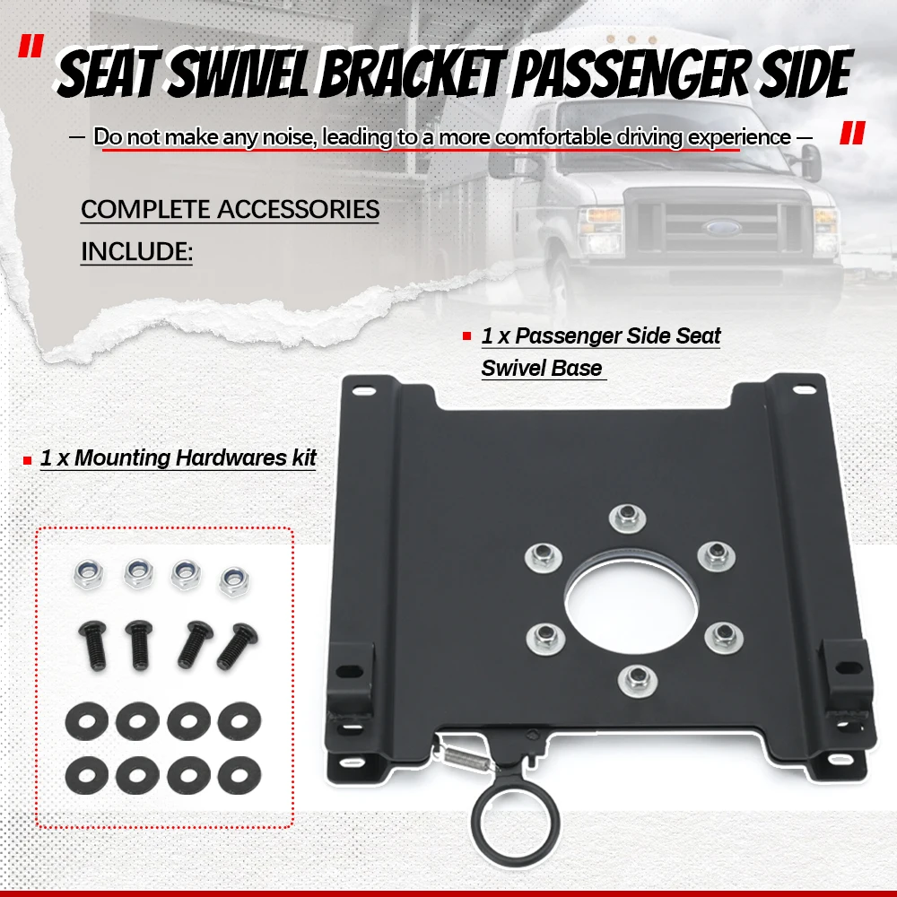 Passenger Seat Swivel Bracket Kit For 97-24 Ford Econoline E150 E250 E350 E450 Seat Swivel Base Adapter Passenger Side