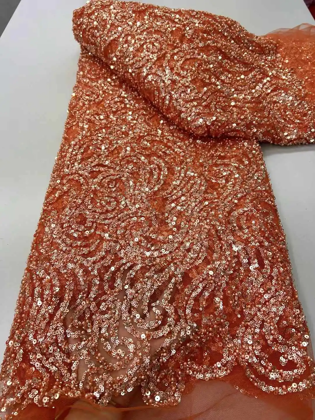 

Африканский тюль, кружевная ткань, 2025 г., французская сетчатая ткань с блестками, вышивка бисером, кружевная тюль, сетка, нигерийское платье, 5 ярдов