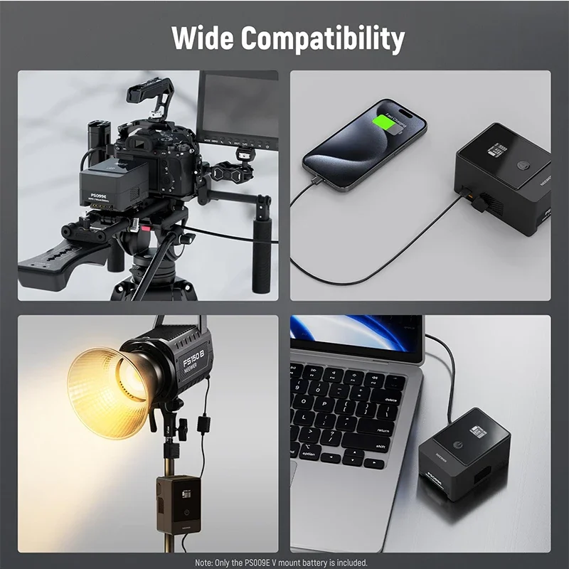 NEEWER PS099E 6800mAh 14,5 V 99Wh batería de montaje en V batería de montaje en V con múltiples puertos PD65W carga rápida bidireccional