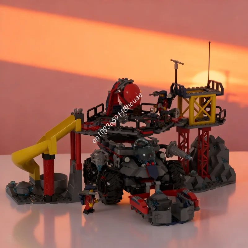 677 pièces MOC Lunar Mining Command Base BrickLink Designer Program Model Building Blocks Architecture Toys Christmas Gifts