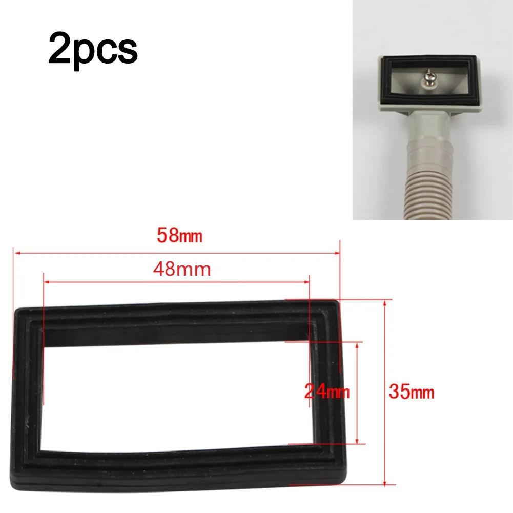 2Pack Rectangular Rubber Overflow Washer 58x35mm Black For Kitchen Sink Accessories Drain Pipe Overflow Sealing Parts