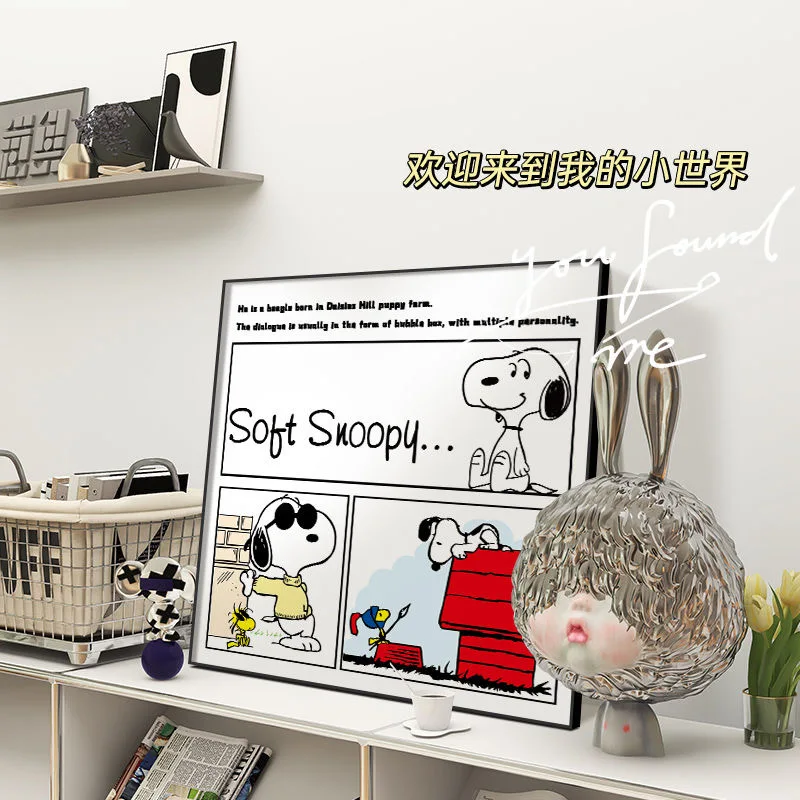 MINISO سنوبي اللوحة الزخرفية طلاء جدران غرفة الأطفال غرفة نوم غرفة الطعام جدارية اللوحة السرير قماش اللوحة #4