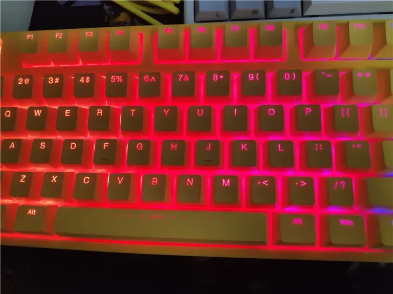 Colored Keyboard Yellow case RGB Cherry mx Red switch 87 mechanical keyboard wired IKBC C87