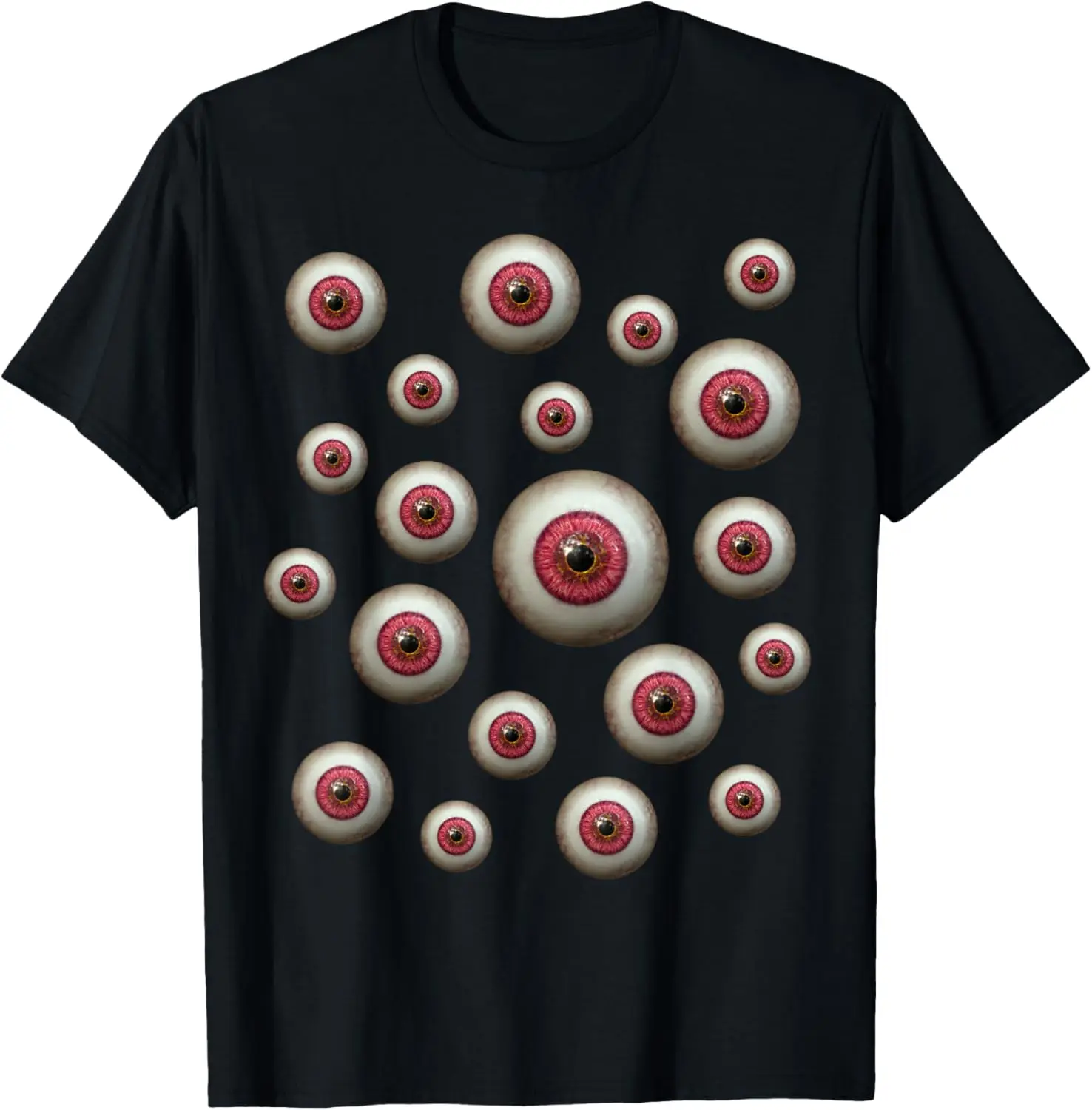 Red Halloween Eyeballs Creepy Funny Lazy Easy Spooky Costume T-Shirt