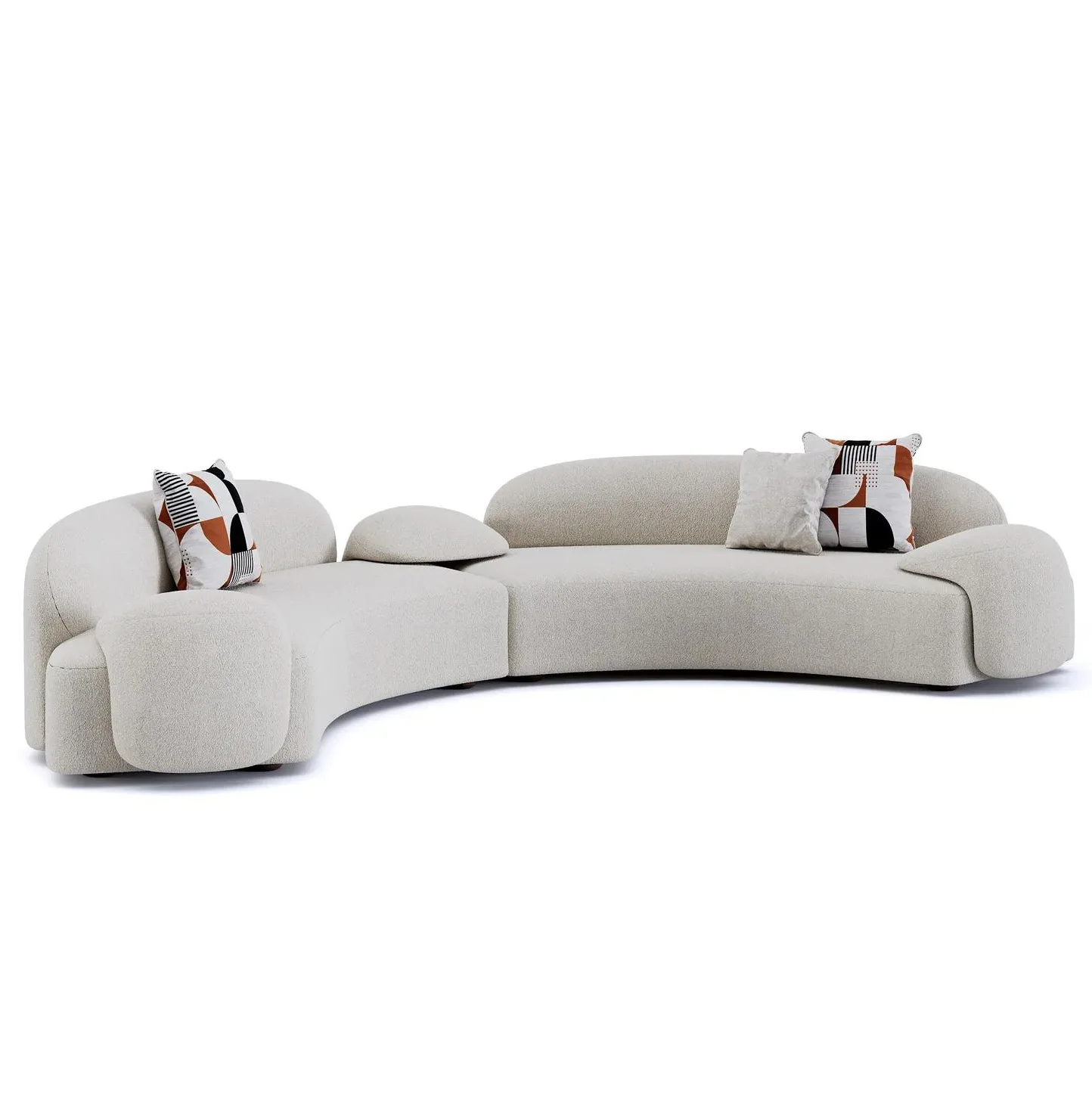 

Italian minimalist fabric sofa, living room villa, curved sofa