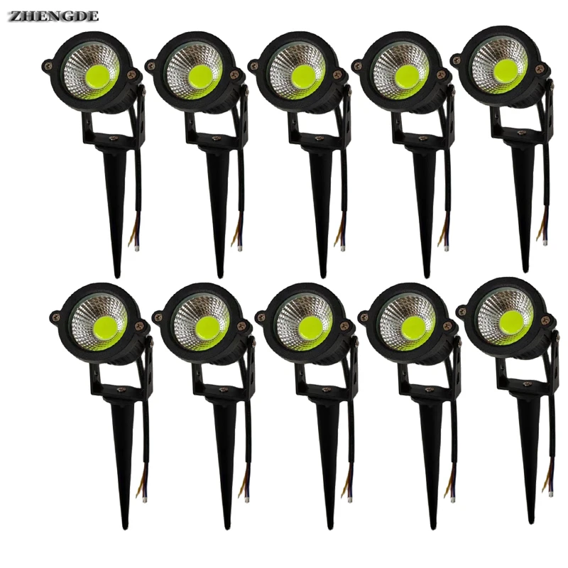 Luz LED para exteriores para jardín y césped, lámpara de paisaje de 5W, pincho impermeable, Bombilla de camino, blanco cálido, verde, 220V, 110V,