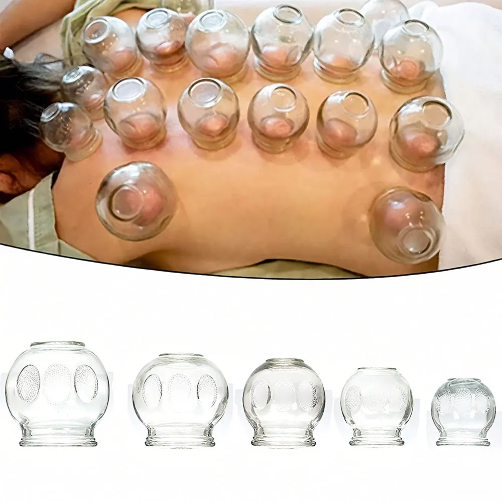 

5pcs Vacuum Cupping Glass Cupping Relieve Fatigue Therapy Professional Therapy Equipment Thick Chinese Acupoint