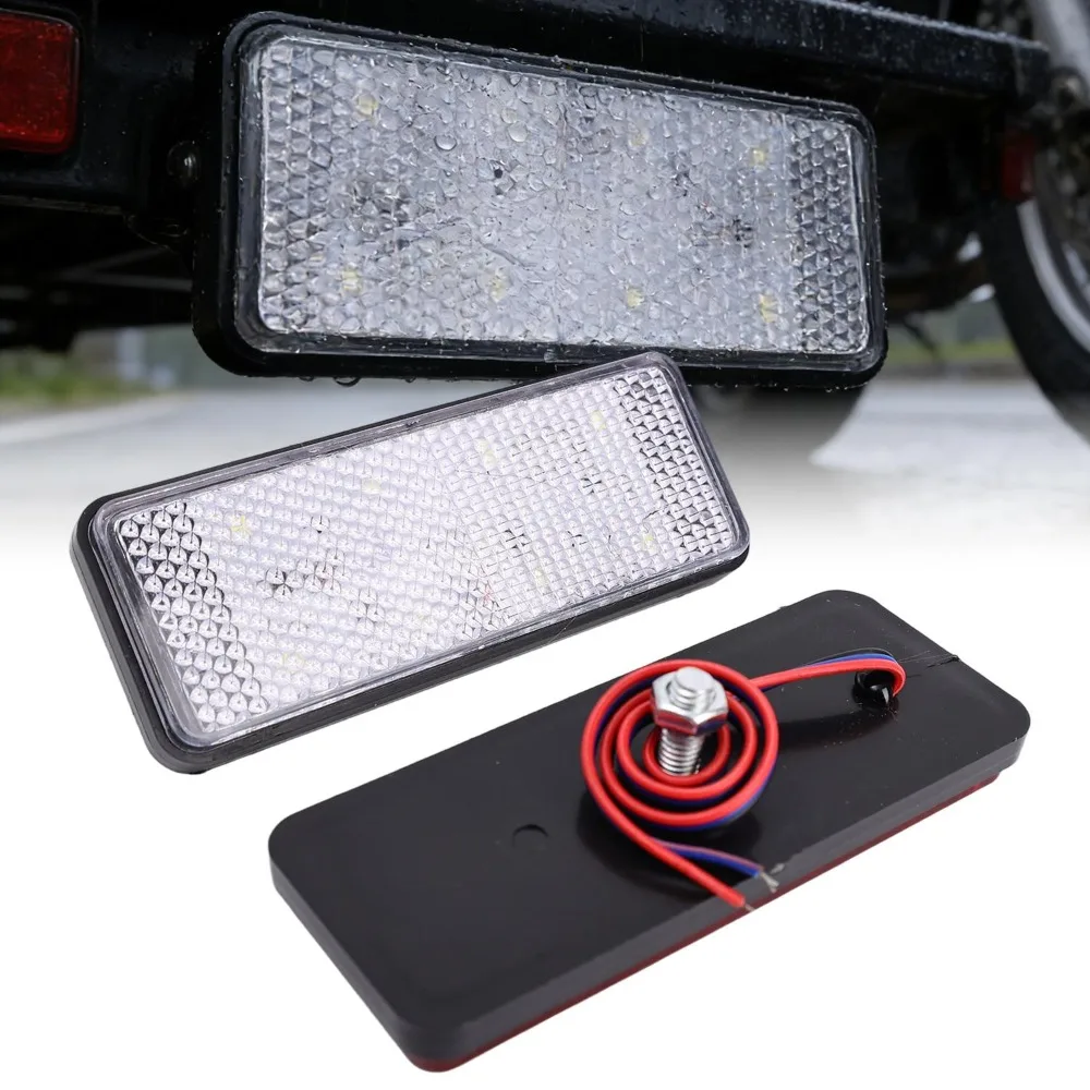 Motorcycle LED Reflector Tail Light Rear Brake Stop Turn Signal Indicator Lamp Running Light 12V Universal for Scooter Dirt Bike
