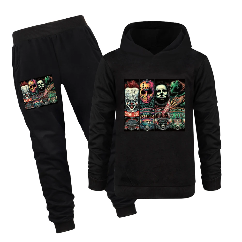 Kids Hoodie Horror Movie The Nightmare Before Christmas Costume Children Autumn Long Sleeve Hoodies Pants Sportwear Boys Clothes