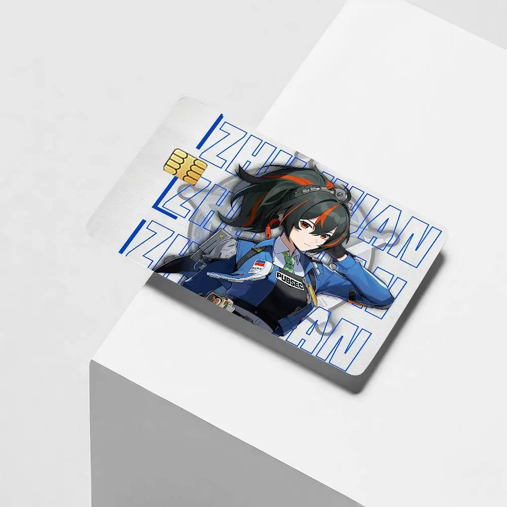 Game ZZZ Zhu Yuan Credit Card Decorative Card Stickers Suitable For Bank Cards Metro Transit Anti-scratch Gift 4PCS
