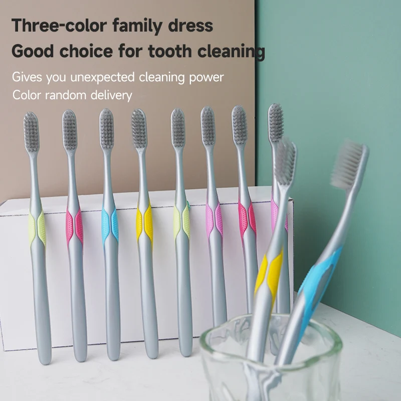 

10pcs manual soft bristled toothbrush for oral care and cleaning, suitable for both male and female households（Color random））