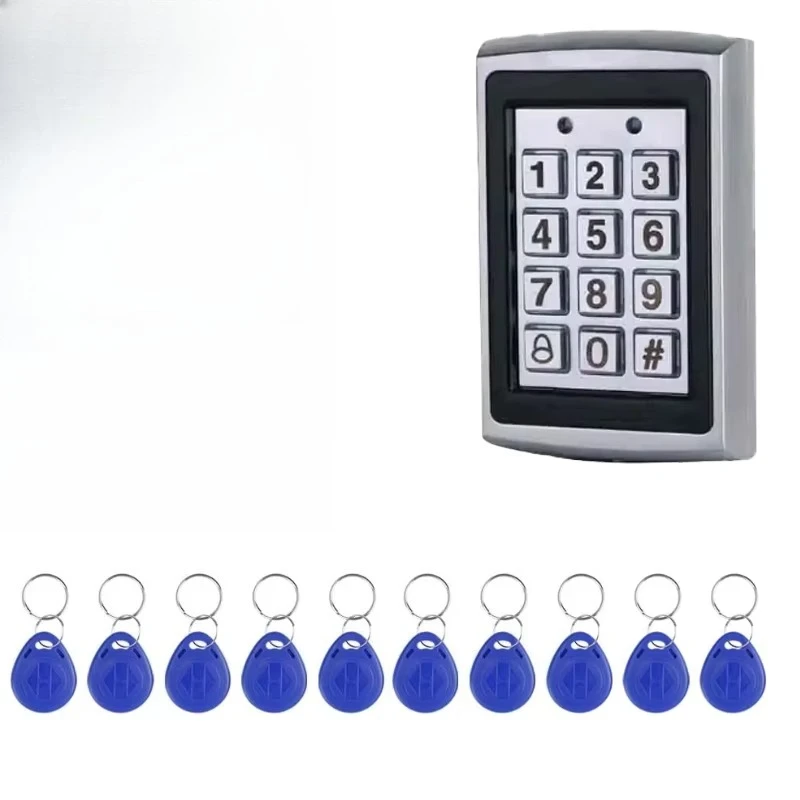 

DIY RFID access control system kit household outdoor waterproof cover 15pcs EM4100 key card RFID keyboard DC12V 3A power door