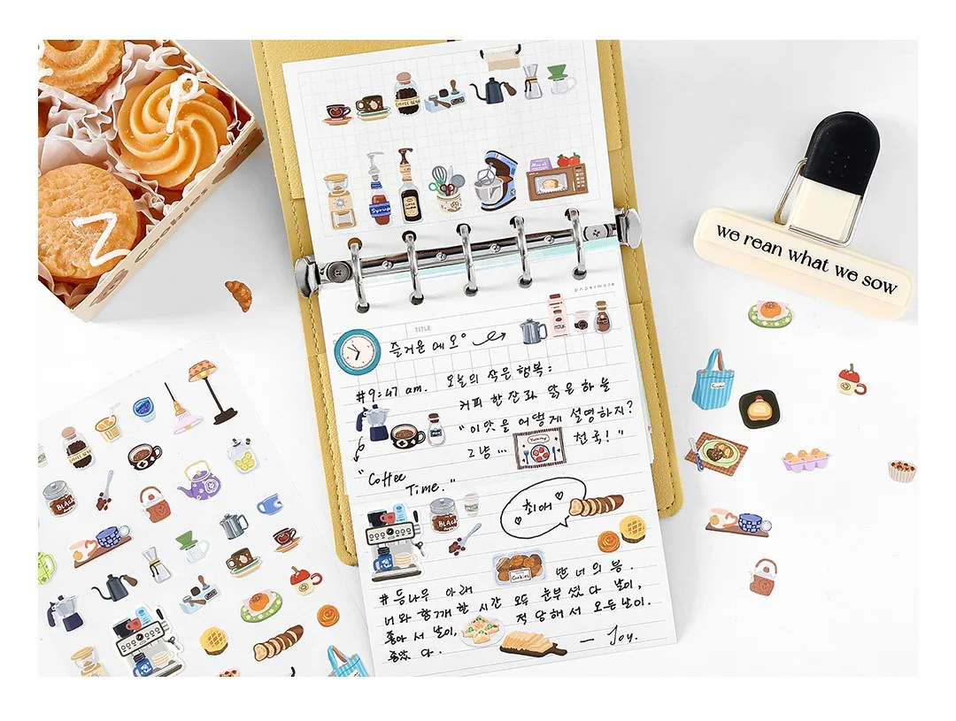 Niedliche Scrapbooking-Aufkleber, Junk-Journal-Bastelbedarf, Lifestyle-Dekorationselemente für kreatives Schreiben und Erinnerungserhaltung – Detail 31