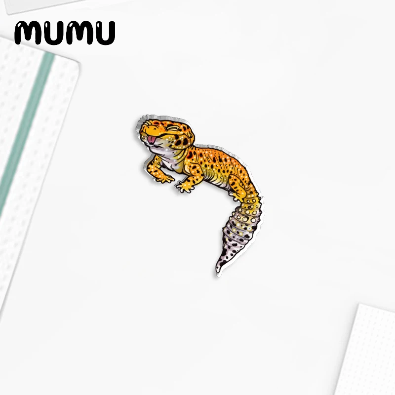 2023 New Leopard Gecko Lapel Pin Animal Acrylic Brooches Handmade Epoxy Jewelry Shirt Bag Badge