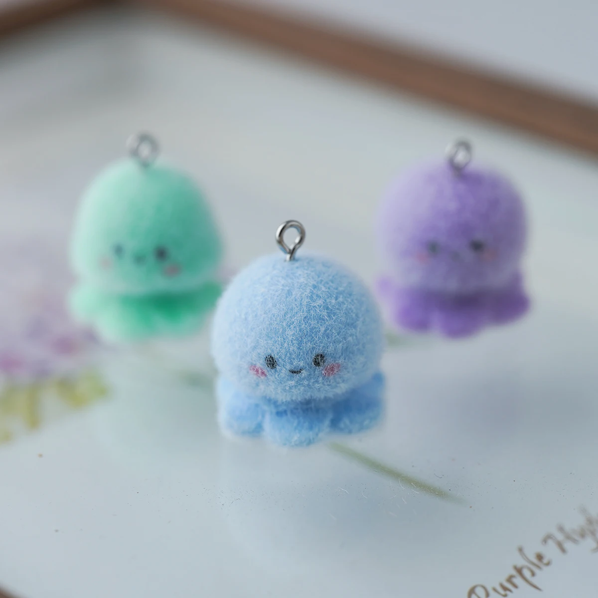 15pcs Cartoon resin marine animals Charms cute mini Little octopus pendant for Necklace earrings DIY jewelry Accessories make