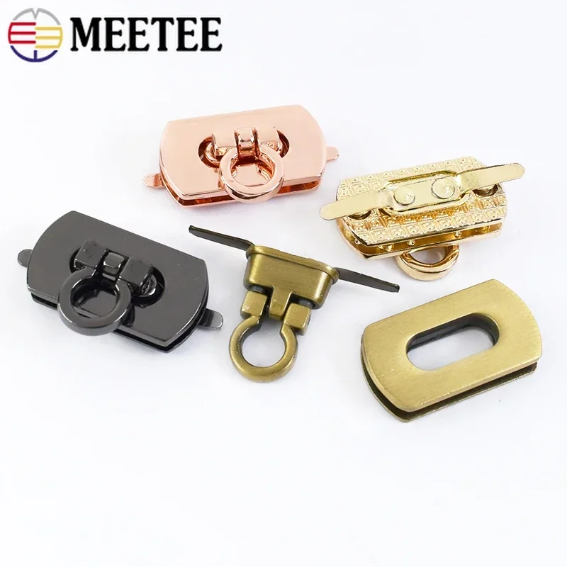 2/5 Stück 25 x 13 mm/30 x 17 mm Metall-Taschenschlösser, Schnallen, abnehmbarer Drehverschluss für Lederhandwerk, Geldbörse, Schnalle, Hardware-Zubehör