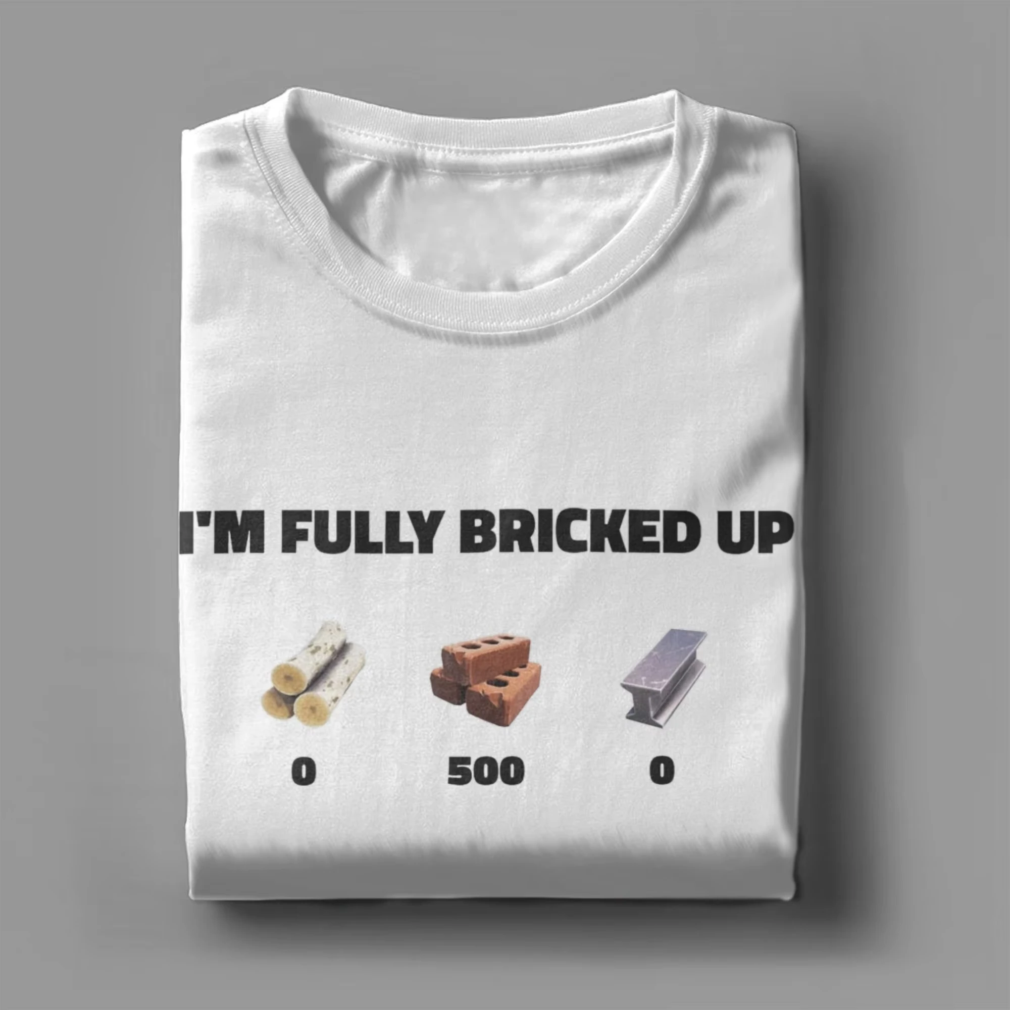 

Мужская футболка I'm Fully Bricked Up Awesome Хлопковая футболка с коротким рукавом Футболка с круглым воротником Одежда Дышащие топы
