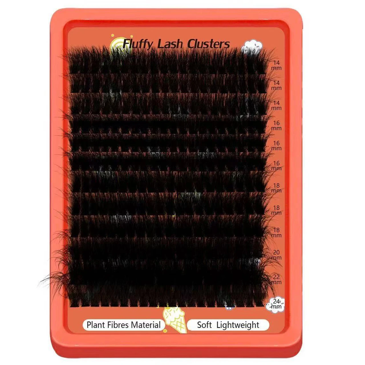 80D-100D Flauschige Cluster-Wimpern 8D D-Curl 0,07mm 14-22mm Gemischtes Set DIY Weiche Wiederverwendbare Wimpernverlängerungen für Anfänger zu Hause – Detail 6