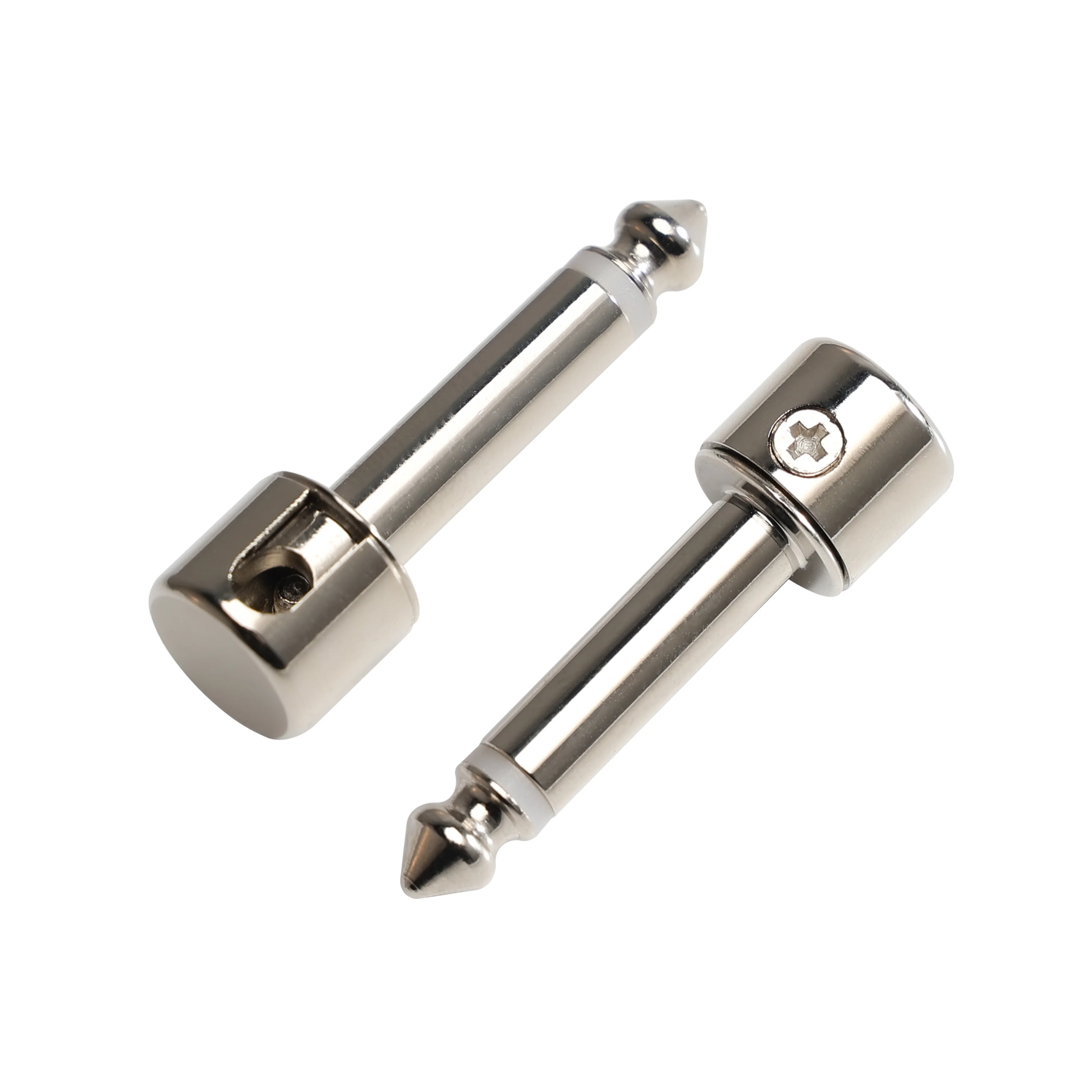 Pro C Solderless Right Angle Nickel Plated 6.35mm Connector Plug Audio Adapter Mono Electric Guitar Plug