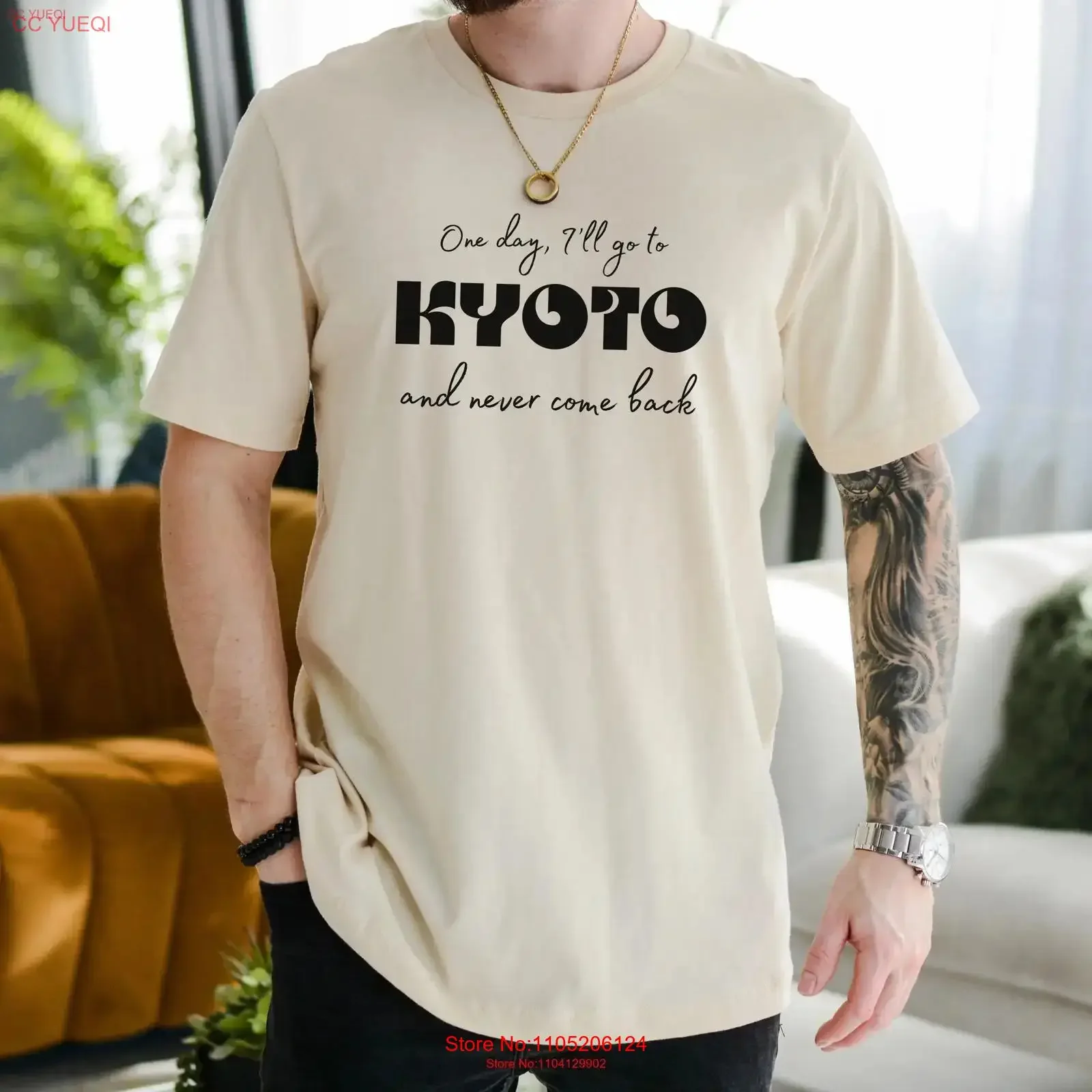 يوم واحد سأذهب إلى كيوتو وأنا أعود أبدًا تي شيرت نقل عطلة هدية التجوال جودة السفر expaT مقاسات للجنسين