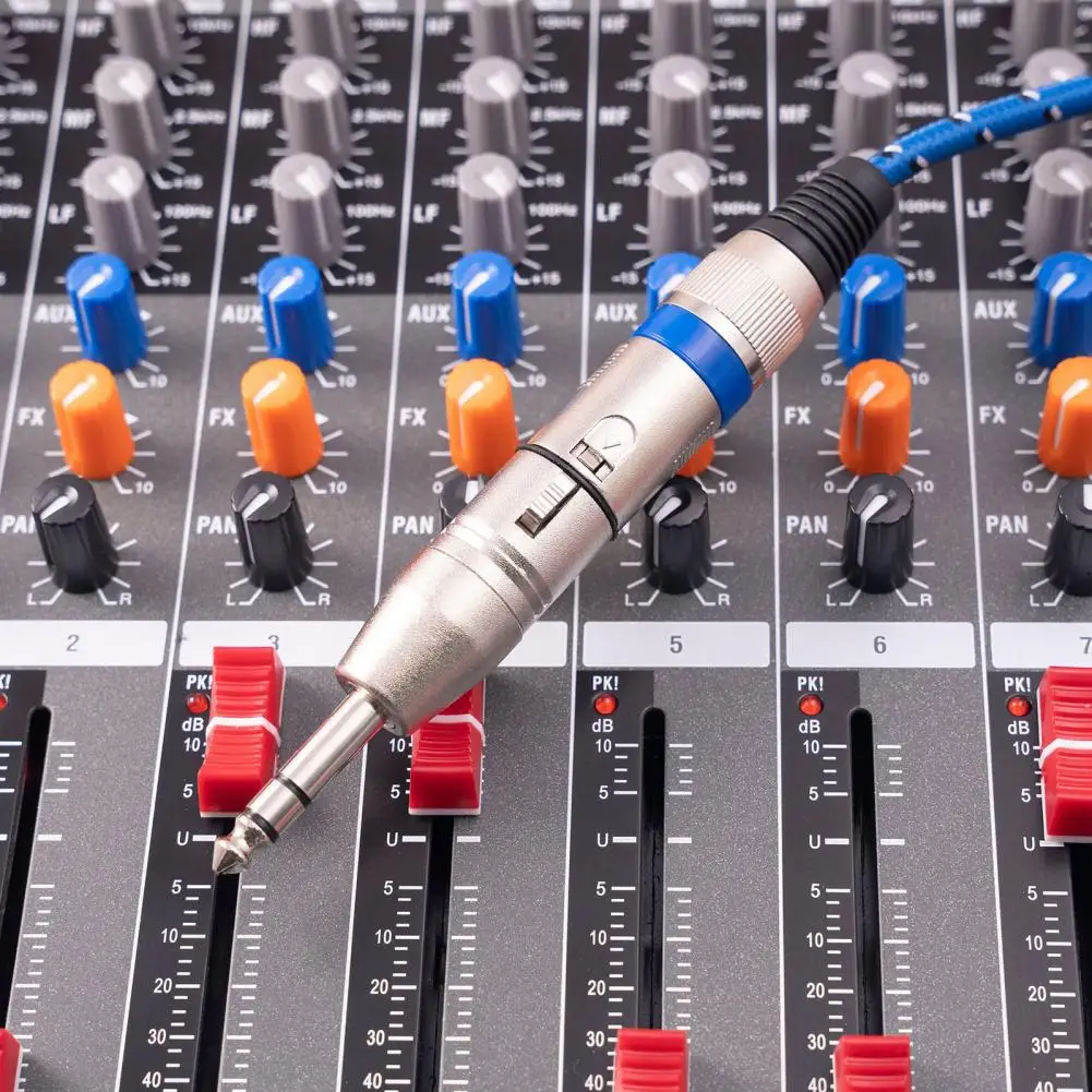 Plugue de áudio sólido, forte e resistente, concha de metal, alta estabilidade, 1/4 macho para xlr fêmea, adaptador de áudio, conversor de áudio, conexão