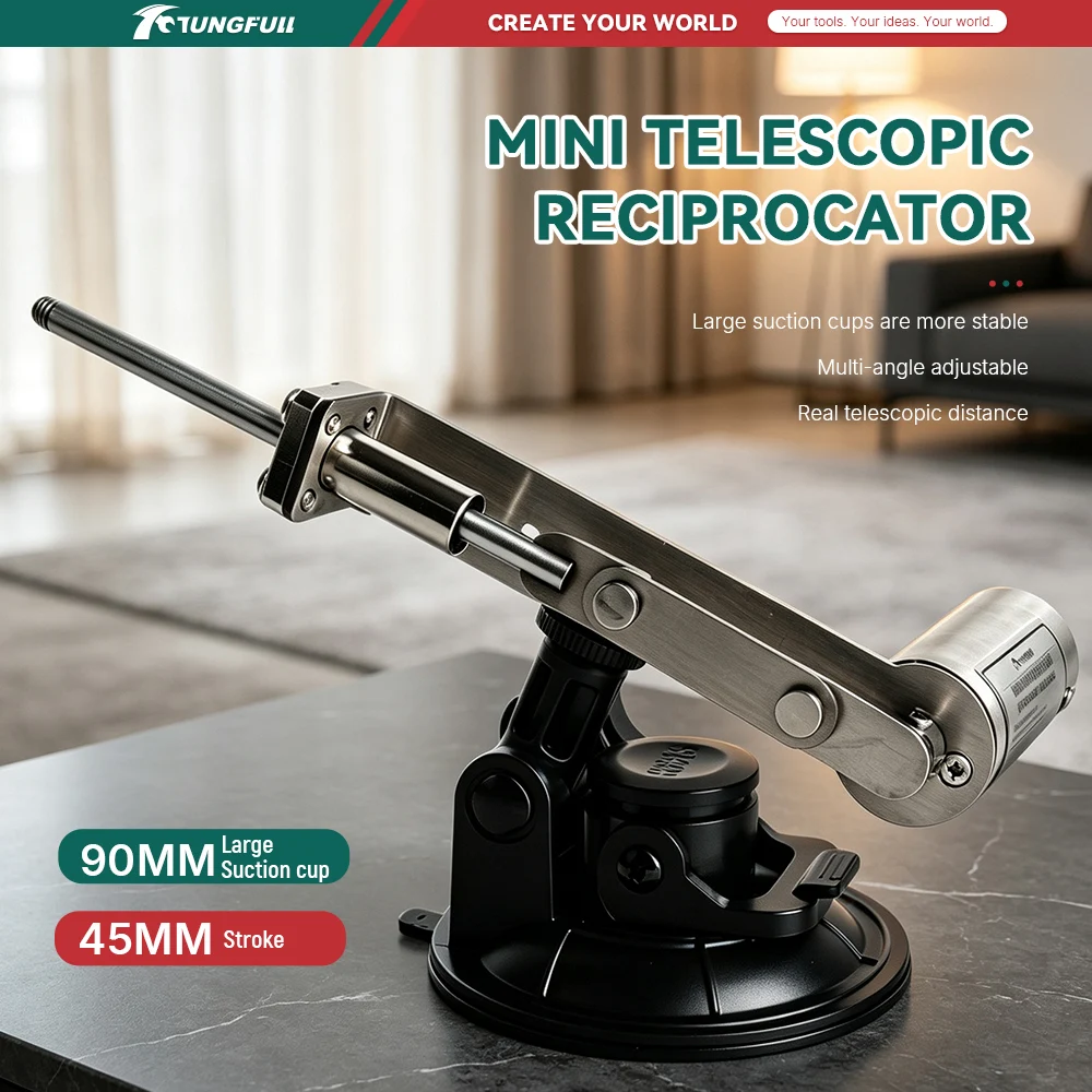 Adjustable Speed Reciprocating Linear Actuator 45mm Stroke DC 24V Telescopic Linear Motion With Large Suction Cup Upgraded Motor