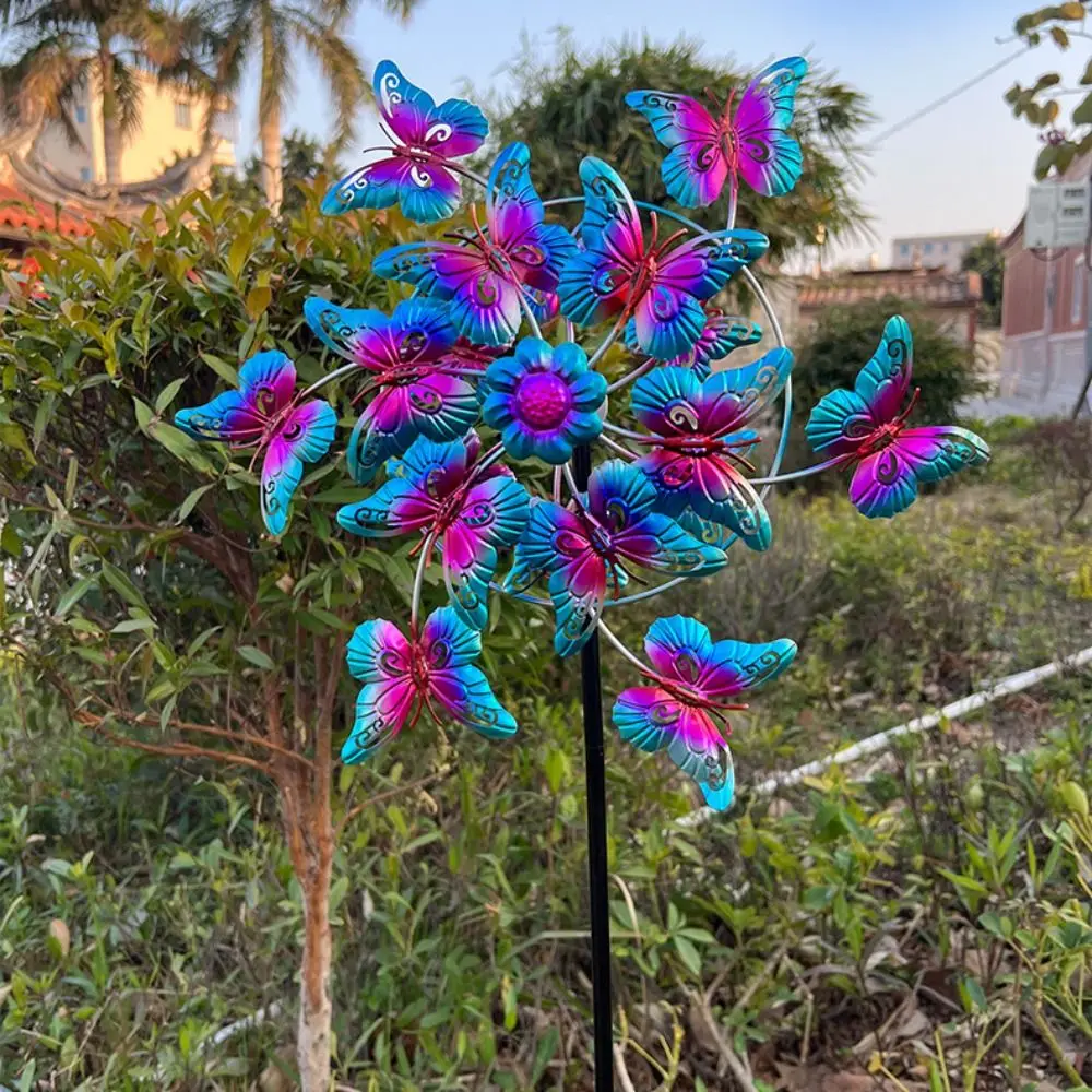 

Rotating Butterfly Wind Spinner Iron Art Removable Metal Windmill Durable Creative Wind Collectors Rotator Yard