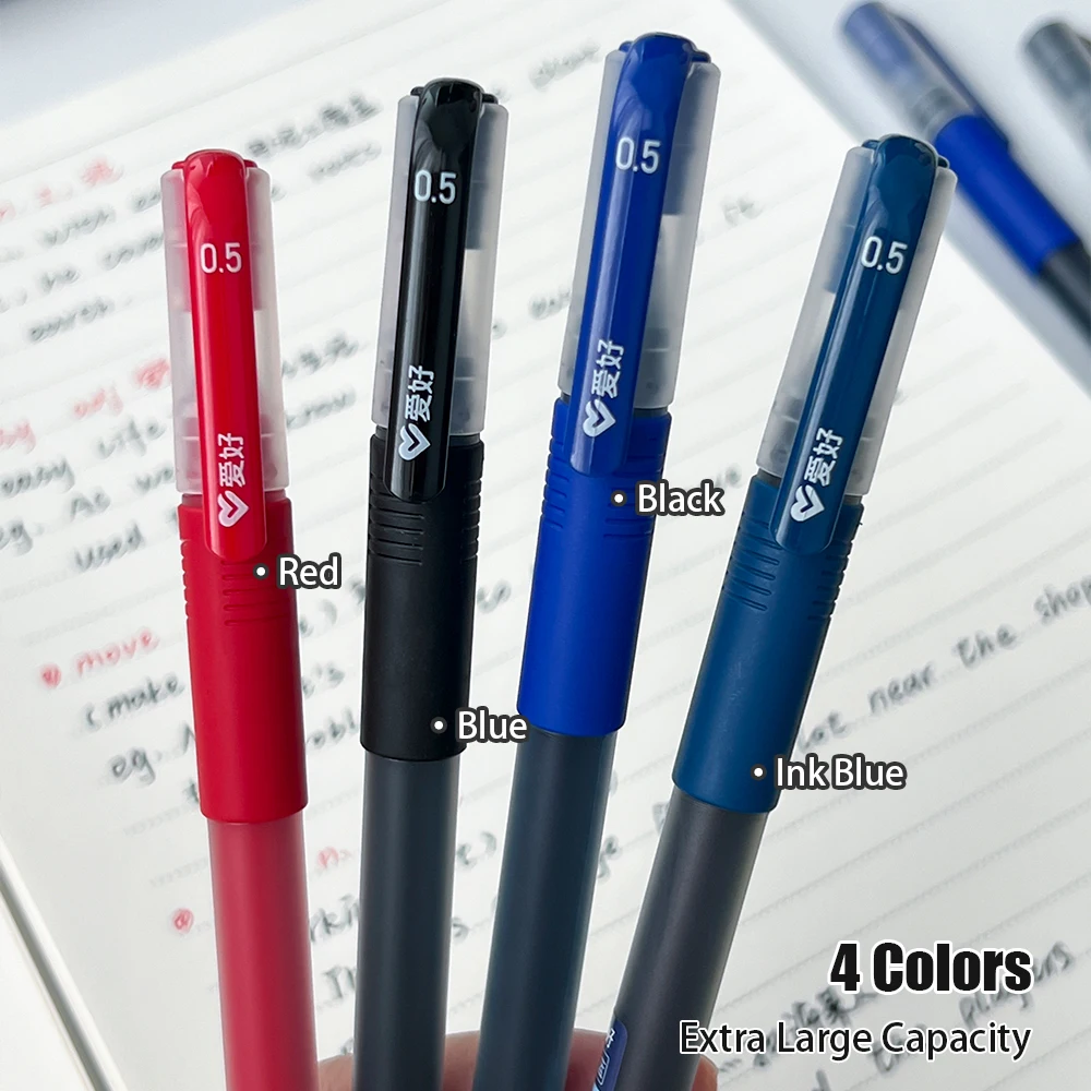 1/5/12 حزمة قلم جل بسعة كبيرة جدًا 0.5 مم دراسة سريعة الجفاف وقلم مكتب بطول كتابة 2400 متر يدوم طويلاً #4