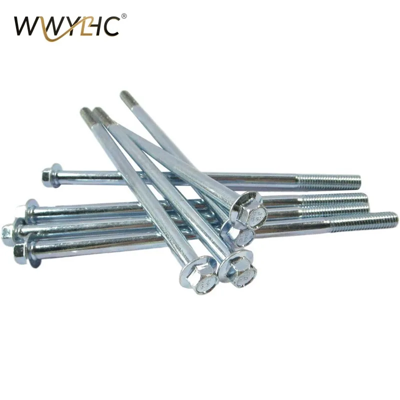 Suitable for Agricultural Machinery Fasteners, Hexagonal Flange M8 * 160 Bolts, 10 Pairs of Concave Heads, Zinc, Brackets
