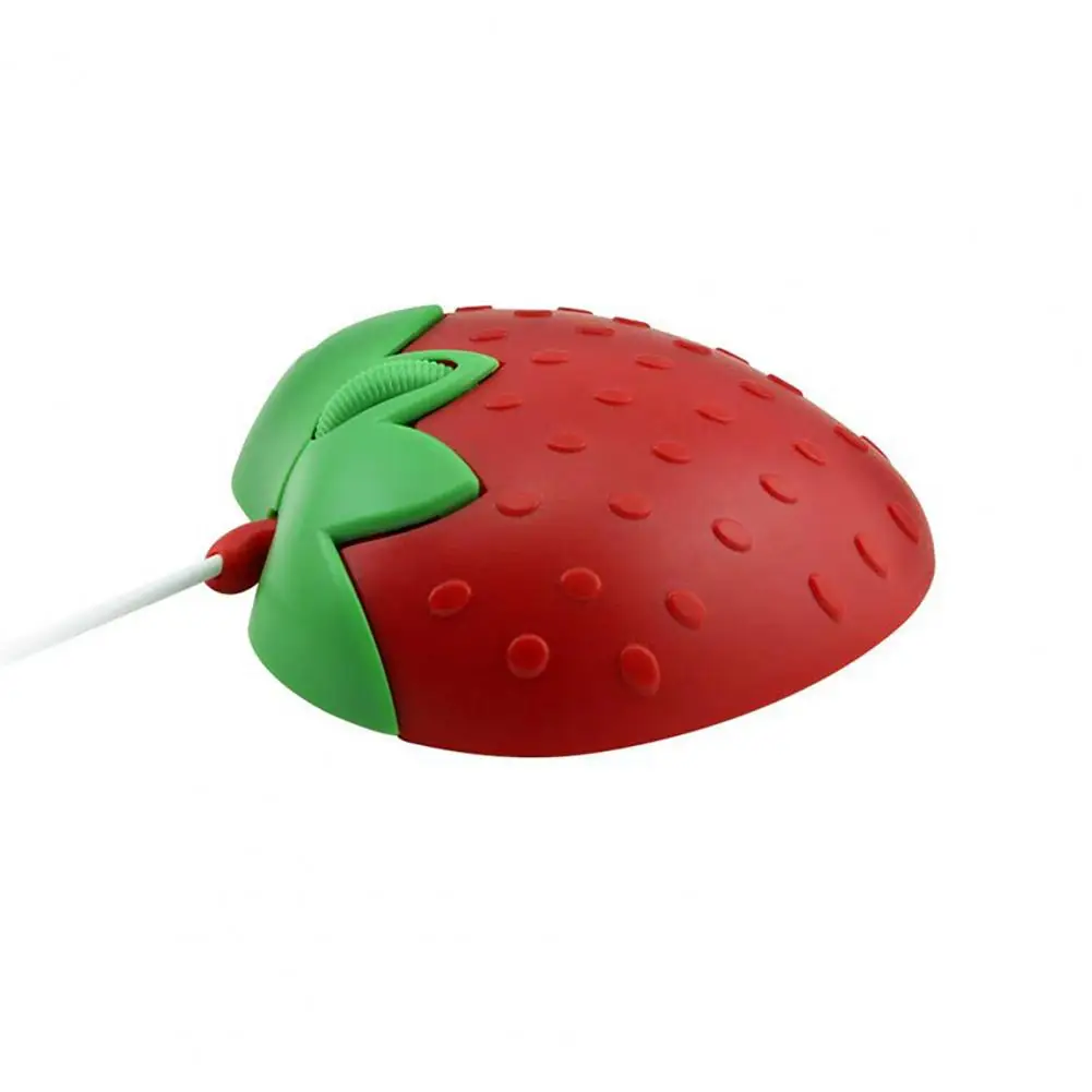 Cute Wired Mouse Plug-play Mouse Ergonomic Cozy Grip Strawberry Mouse Mute Optical Usb Wired Computer Accessories for Laptop