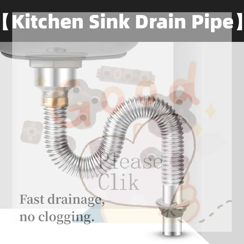 【HG】Kitchen Stainless Steel Sink Drain Filter Single Slot Drain Pipe Deodorant Wash Basin Sewer Universal Drainer Bathroom Parts