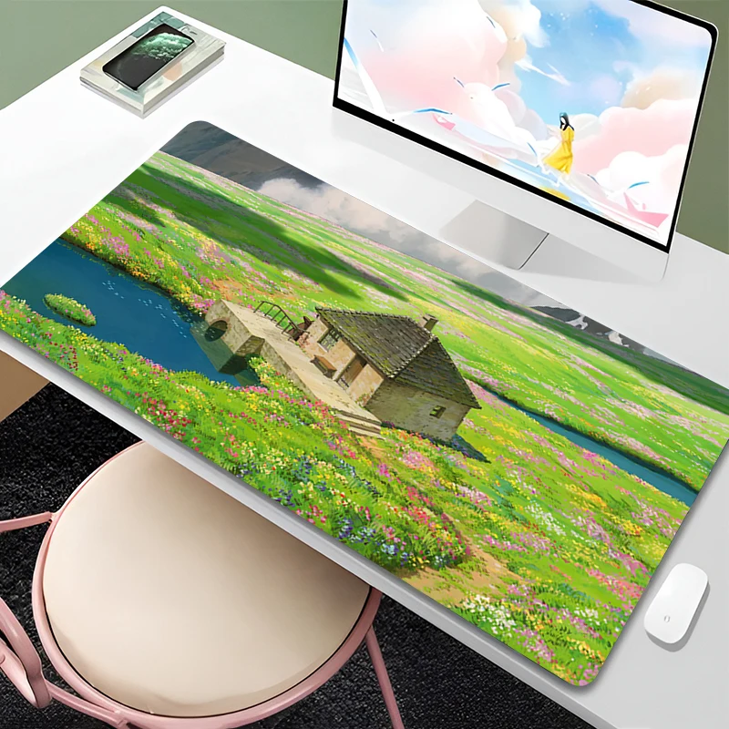 Mouse Pad Anime Street Kawaii Mousepad Laptop Gaming Accessories Keyboard Pad PC H-Howls Moving C-Castle Gamer Desktop Mouse Mat