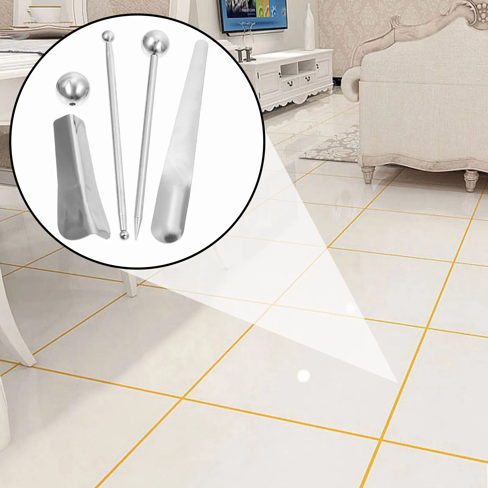 2Sets Premium Stainless Steel Caulking Tools Tile Gap Filling Kit Efficient Concrete Finishing Tools Caulking Tool