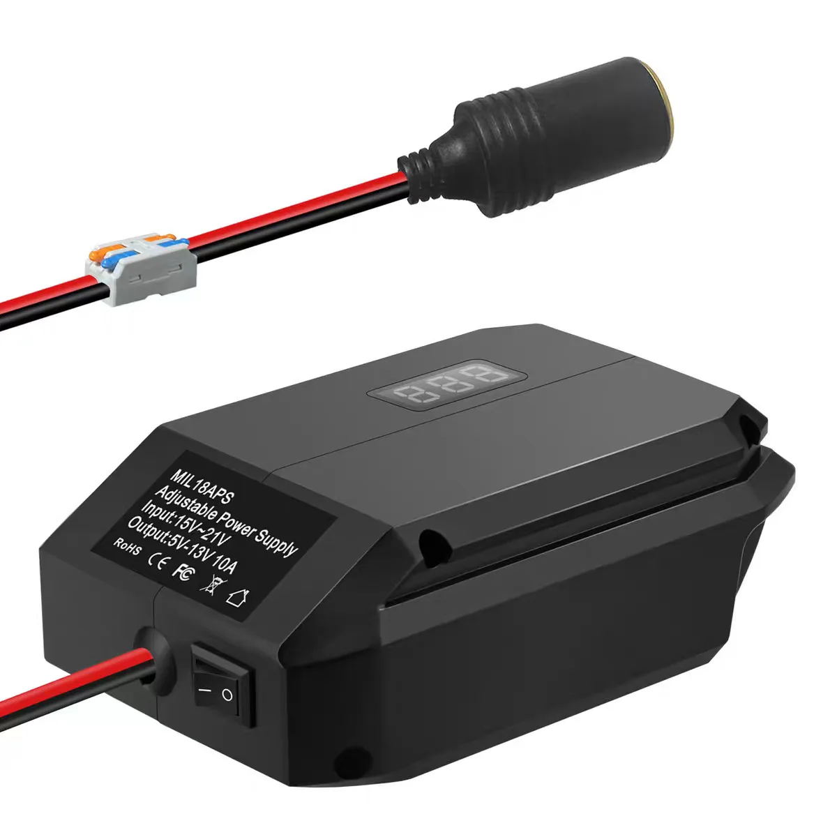 

DC 12V Cigarette Lighter Socket Output Converter for 18V Power Tool Batteries