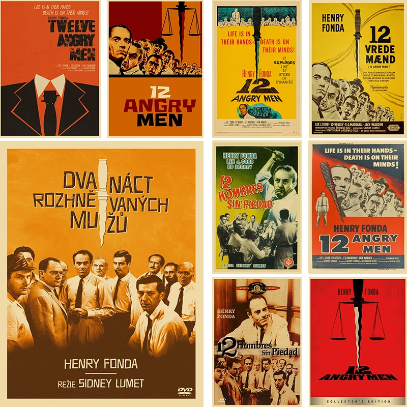 12 Angry Men Movie Retro Poster Old Film Kraft Paper Posters Vintage Home Room Bar Cafe Cinema Decor Aesthetic Art Wall Painting