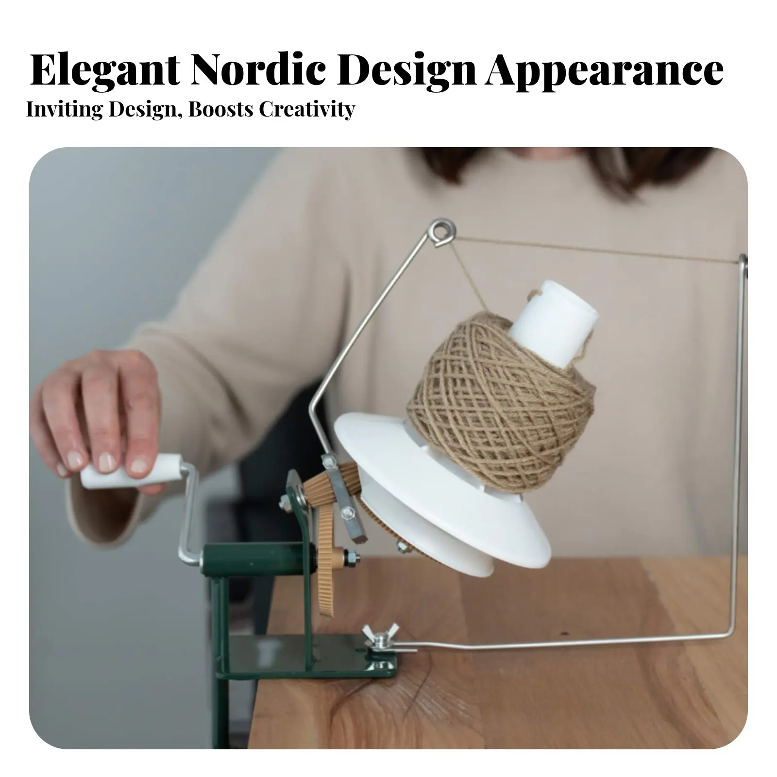 

Hand Crank Yarn Winder Adjustable Clamp Manual Yarn Spool Winder Knitting Accessory Labor-Saving Crafting Tool Center-Pull Cakes