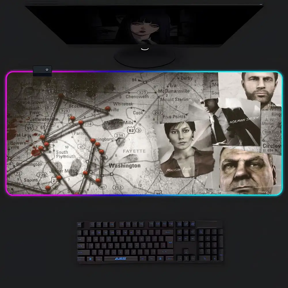 Heavy Rain High Q-Quality Gamer Play Mouse Pad Gamer Luminescence Led Mouse Pad Gaming Table Rgb Deskmat Keyboard Pc Mousepad