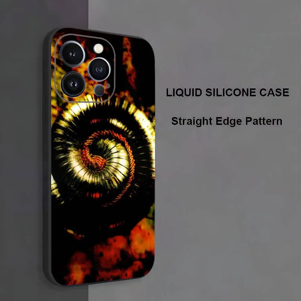 N-Nine I-Inch Nails NIN جراب هاتف آيفون 17,16,15,14,13,12,11,Pro Max,XS,X,XR,SE,Mini,8,7,غطاء أسود من السيليكون الناعم #6