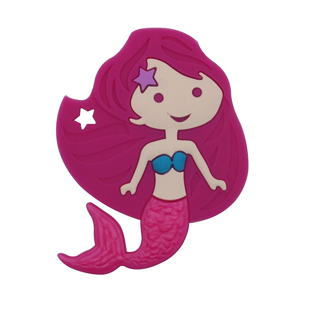 عضاضة سيليكون للتسنين للأطفال ، أداة المولي الناعمة ، ألعاب تسنين حورية البحر الجميلة للأطفال ، ملحقات تمريض مضغ لحديثي الولادة ، خالية من بيسفينول أ