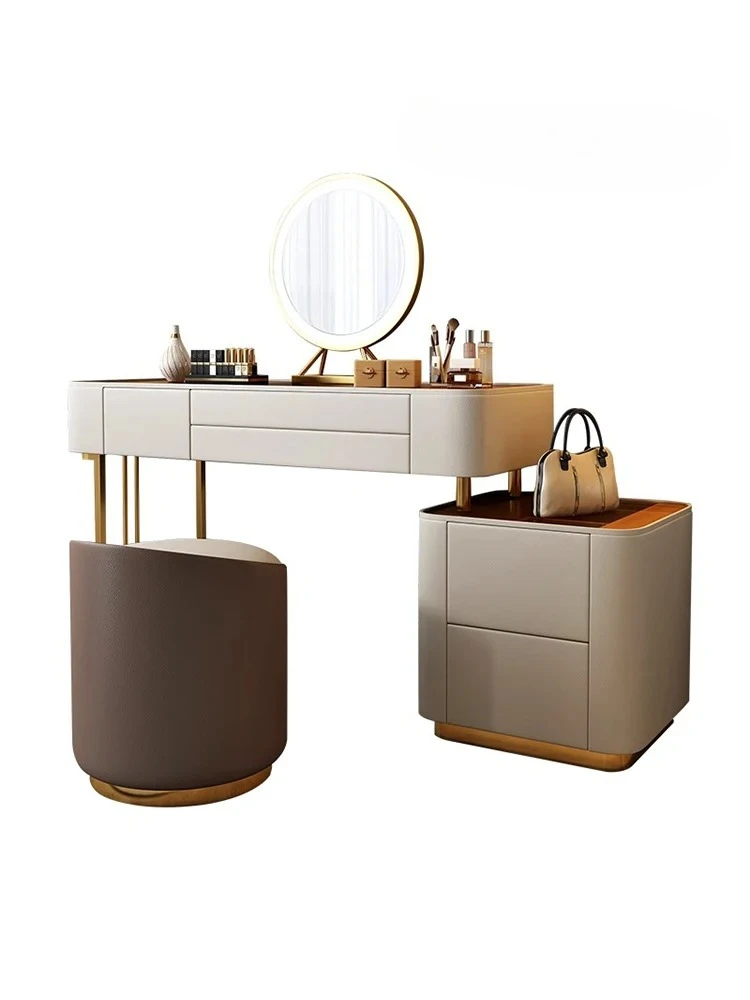 

Light luxury dresser bedroom simple modern small chest integrated storage box high-end makeup table mirror